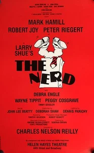 THE NERD 1987 BROADWAY WINDOW CARD POSTER 22" X 14" MARK HAMILL, ROBERT JOY - Foto 1 di 1