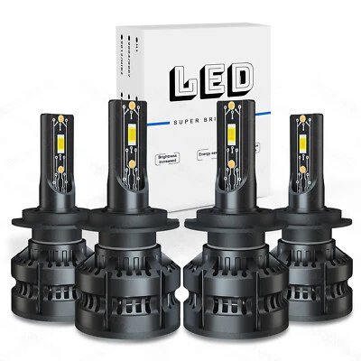 Para Mercedes-Benz C350 2006-2016 4 piezas H7 faros LED bombillas de haz alto bajo blanco Foto 1 de 4