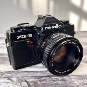 MINOLTA XG-E SLR 35mm Film Camera w/ MC ROKKOR-PF 50mm F1.7 Lens!(Finder Issues) - Picture 1 of 24