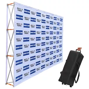 Soporte de exhibición emergente de 8'x8', para soporte de exhibición de fondo de feria comercial - Imagen 1 de 11