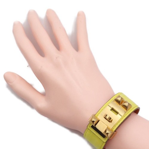 HERMÈS HERMES Bracciale Nilotica Opaco Lime Oro Medor Collana Scatola Chien Borsa Conservatrice