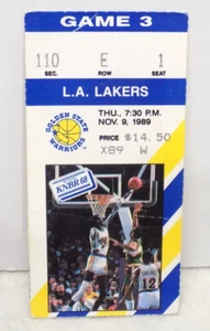 VINTAGE 1989 GOLDEN STATE WARRIORS vs LOS ANGELES LAKERS TICKET STUBB - Picture 1 of 3