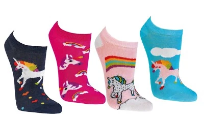 Wowerat 3 Paar süße Kinder Sneaker Socken „Einhorn - Unicorn" 23 - 38 Neu