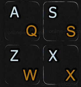 French Azerty-English black non transparent - Picture 1 of 4