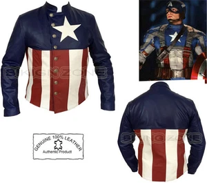 CAPTAIN AMERICA STILVOLLE HERREN MOTORRAD / MOTORRAD / MODE LEDERJACKE - Bild 1 von 4