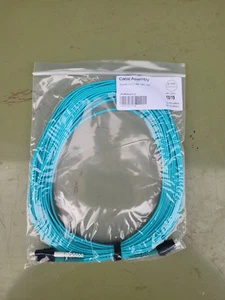 FIBERTRON 807954 FPC MM 50 10G 2F LC LC 10M CERAMIC ZIP (2.0MM) AQUA NEW - Picture 1 of 3