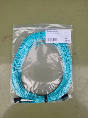 FIBERTRON 807954 FPC MM 50 10G 2F LC LC 10M CERAMIC ZIP (2.0MM) AQUA NEW - Image 1 of 3
