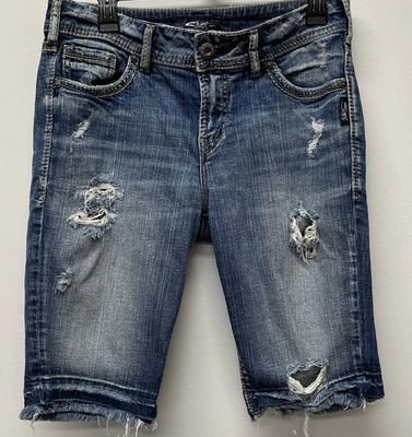 Bermudas desgastadas Jean Co. Suki plateadas talla W29/L11 usadas en excelente estado Foto 1 de 3