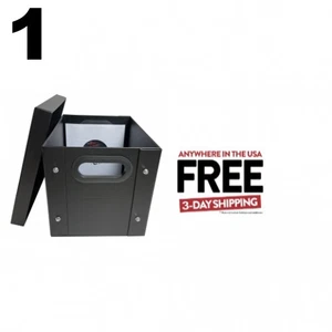 1 CheckOutStore Black 7" Vinyl Record 45 RPM Storage Box **1-3 DAYS - Foto 1 di 7
