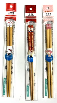 Juego de 3 palillos Sanrio Hello Kitty ×2 & My Melody 21 cm Daiso de Japón Foto 1 de 4