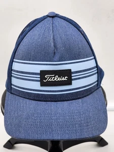 Titleist Golf Surf Stripe Monterey Mesh Trucker Hat Cap Black Blue M/L W/ Tags - Picture 1 of 3