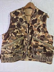 Vtg Gamehide Camo Hunting Vest Waterfowl Duck Upland Game Pouch Shell Flaps Sz M - Picture 1 of 20