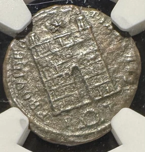 337-340 AD House of Constantine II Æ3 Campgates NGC - Picture 1 of 4