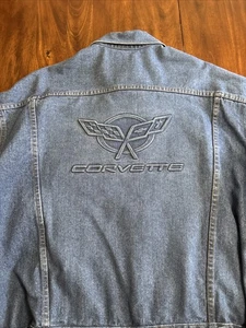 Chaqueta vaquera vintage hecha en EE. UU. Corvette bordada XL TYCA abrigo vaquero azul años 90 - Imagen 1 de 11
