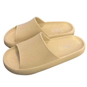 32% Cool Slides Sandals Womens Size L 9-10 mens 7-8 Beige Slip On Comfort - Picture 1 of 7