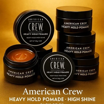Помада для волос мужская American Crew Heavy Hold Pomade High Shine гель 3 унции (упаковка 06 шт.) - Изображение 1 из 4