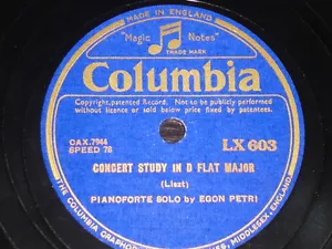 PIANO 78 rpm RECORD Columbia EGON PETRI Sonata BEETHOVEN Concert LISZT - Imagen 1 de 1
