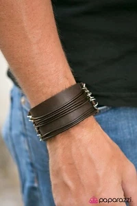 Paparazzi Brown Men's Leather Bracelet Every Man For Himself - Picture 1 of 4