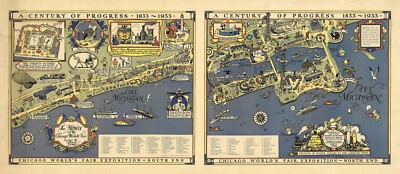1933 CHICAGO WORLD'S FAIR EXPOSITION ART POSTER - Image 1 of 2