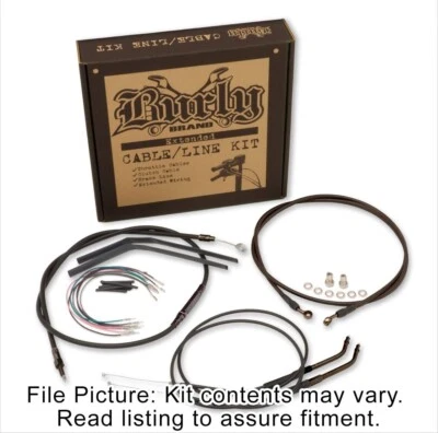 Kit de cable extendido de vinilo negro Burly para manillar de 12" Harley Dyna FXD 98-05 Foto 1 de 3