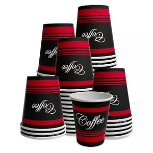 Premium 8 oz. Coffee Cups - 50 Pack - Leak-Proof Disposable Hot Beverage Cups - Picture 1 of 10