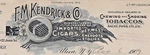 1909 Tobacco Chewing Smoking Cigars Letterhead Invoice A6BB - Picture 1 of 3