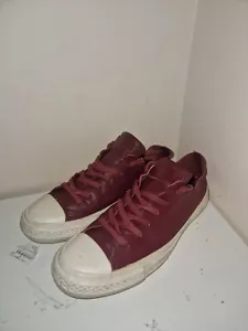 Converse Chuck Taylor Red Leather Unisex Trainers Shoes - Picture 1 of 18