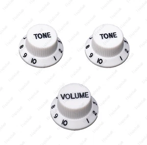White/ Black Numbers ST Guitar Knobs Volume Tone Knob For Stratocaster - Picture 1 of 7