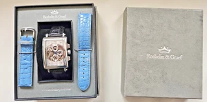Roebelin & Graef Senator Uhr Automatik, blau hoher NP, Skelett-Uhr Glasboden TOP - Bild 1 von 5