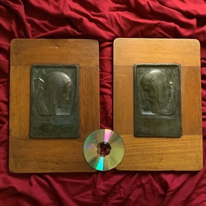 Paris Art Deco Jugendstil 1910 Zsolnay Reliquie Jesus Maria Plakette Antik Holz Statue - Bild 1 von 13