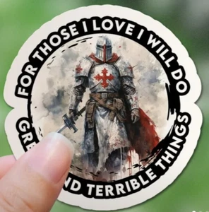KNIGHTS TEMPLAR Car Sticker St George Dragon Freemason Masonry Window Decal - Picture 1 of 4