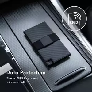 RFID Blocking Aluminum Card Holder Wallet - Carbon Fiber - New SEALED - Picture 1 of 8