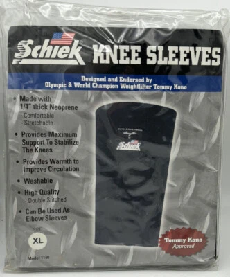 Schiek Sports Model 1140 1/4” Neoprene Knee Sleeves Black Size XL Elbow - Image 1 of 4