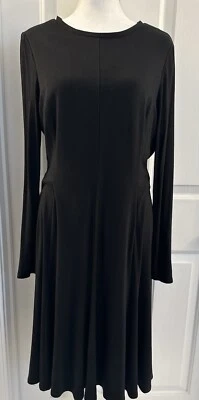 Vestido para mujer Tommy Hilfiger negro talla 12 manga larga por debajo de la rodilla midi Foto 1 de 4
