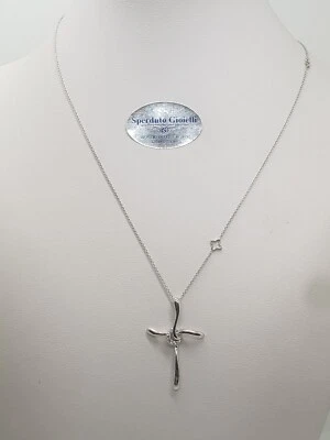 Recarlo Collar Mujer con Cruz Oro Blanco 18KT y Diamantes 0.09CT (0061) Outlet - Imagen 1 de 4