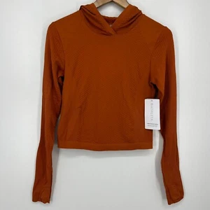 Athleta Flurry Seamless Hoodie Women's Size S Orange New NWT Unstinkable - Picture 1 of 10