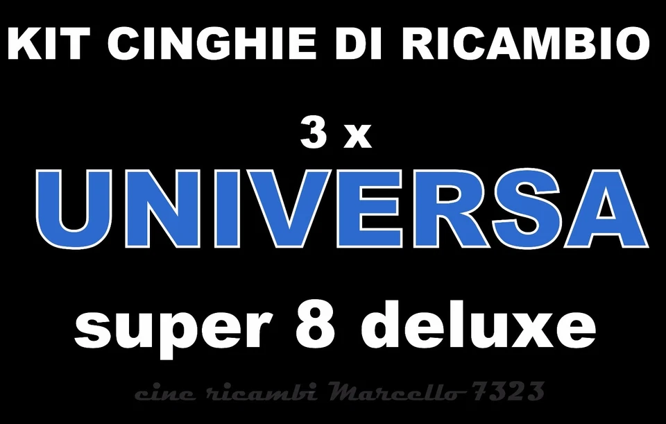 ★KIT CINGHIE DI RICAMBIO 3 x PROIETTORE UNIVERSA SUPER 8 DELUXE★ - Immagine 1 di 1