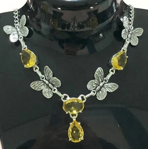 Fashion Necklace with 5/8 Inch Butterflies  on an 18 inch Silver Colored Chain - Picture 1 of 3