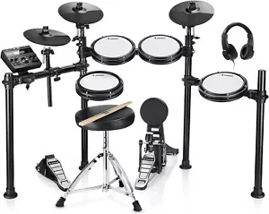 Donner DED-200 Electric Drum Kit Set Quiet Mesh Pads Dual Zone Snare 450+ Sounds - Picture 1 of 16