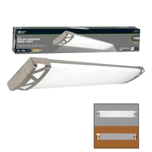 4 ft. Brushed Nickel Triangle 5250 Lumens LED Wraparound Light CCT Night Light - Picture 1 of 1