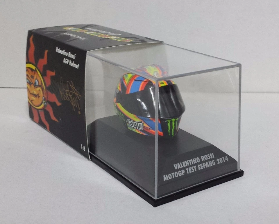 MODELLINO CASCO HELMET 1:8 MINICHAMPS VALENTINO ROSSI MOTOGP SEPANG 2014 DIECAST - Immagine 1 di 4