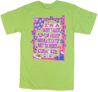 Женская лайм зеленый нахальный Talkin коротким рукавом футболка девочка Топ S, M, L, 2 X - Изображение 1 из 4