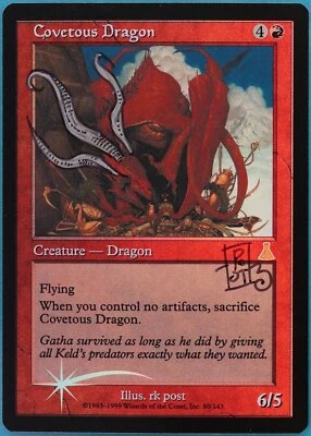 Covetous Dragon FOIL Urza's Destiny NM ARTIST ALTERED SIGNED (409574) ABUGames - Image 1 of 2