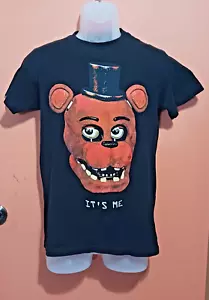 FNAF Five Nights at Freddy's Maglietta Nera It's Me Freddy Fazbear Uomo PICCOLO - Foto 1 di 15