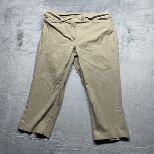Lane Bryant Women Pants 18 Khaki Tan Chino Trousers Slits - Picture 1 of 6