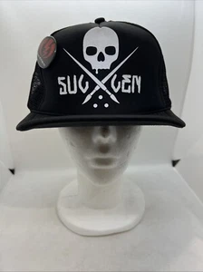 Vintage Y2K Adult Sullen Clothing Skull Snapback Mesh Trucker Hat Cap Filp Brim - Picture 1 of 10