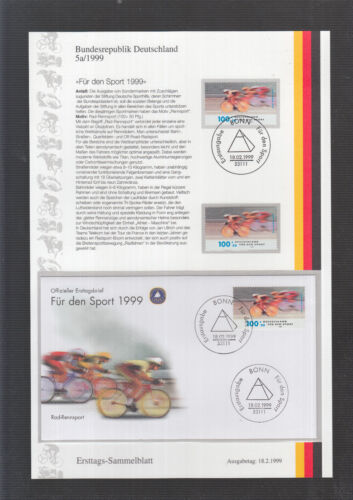 GERMANY BRD ETSB 1999/5a  For the sport = bicycle racing