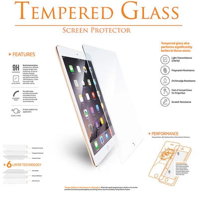 Tempered Glass Screen Protector for  iPad 2018  2017 5 6 Air 1 Air 2 9.7 - Image 1 of 4