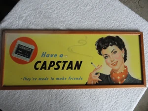 Original Shop Sign Wills Capstan Cigarette Advertising Board by Durman - Picture 1 of 23