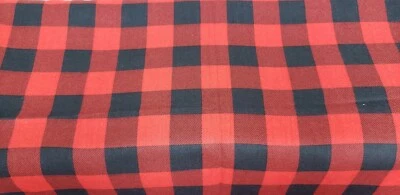 Joan Kessler for Concord Red/Black Plaid Sewing Quilting Fabric 1 7/8 Yards - Image 1 of 4